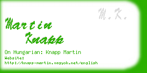 martin knapp business card
